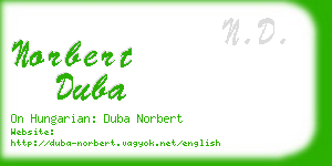 norbert duba business card